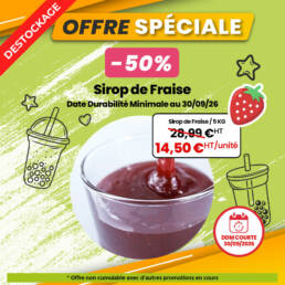 promotion sirop fraise bubble tea